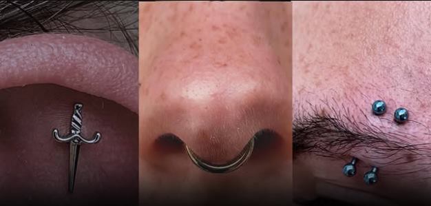 Piercings realizados en el estudio: daga en oreja, septum y microdermales